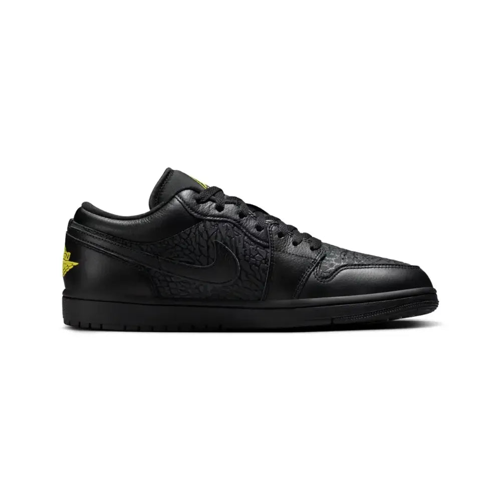 Tênis Air Jordan 1 Low Elephant Print Black Yellow