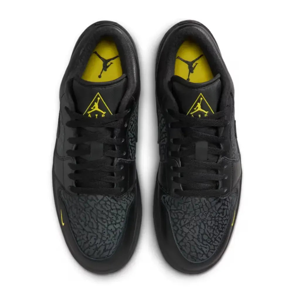 Tênis Air Jordan 1 Low Elephant Print Black Yellow
