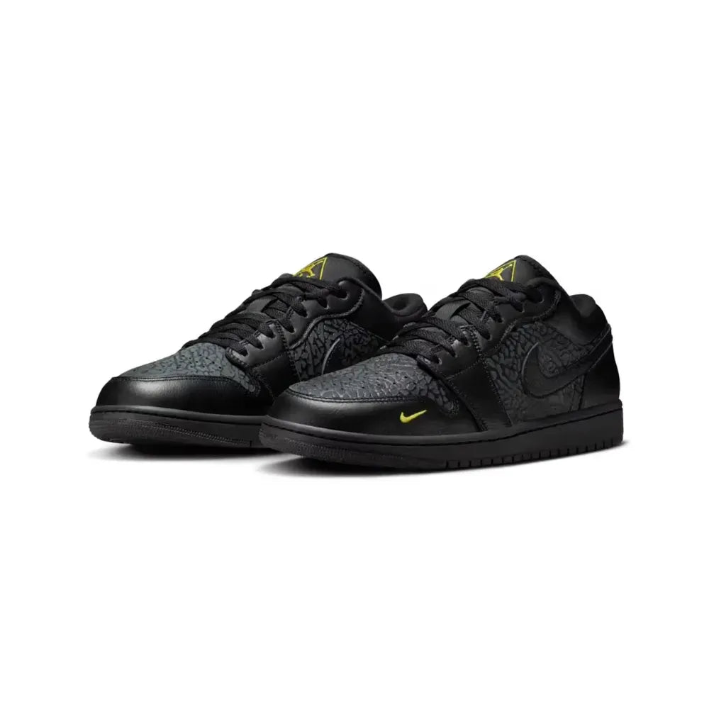 Tênis Air Jordan 1 Low Elephant Print Black Yellow
